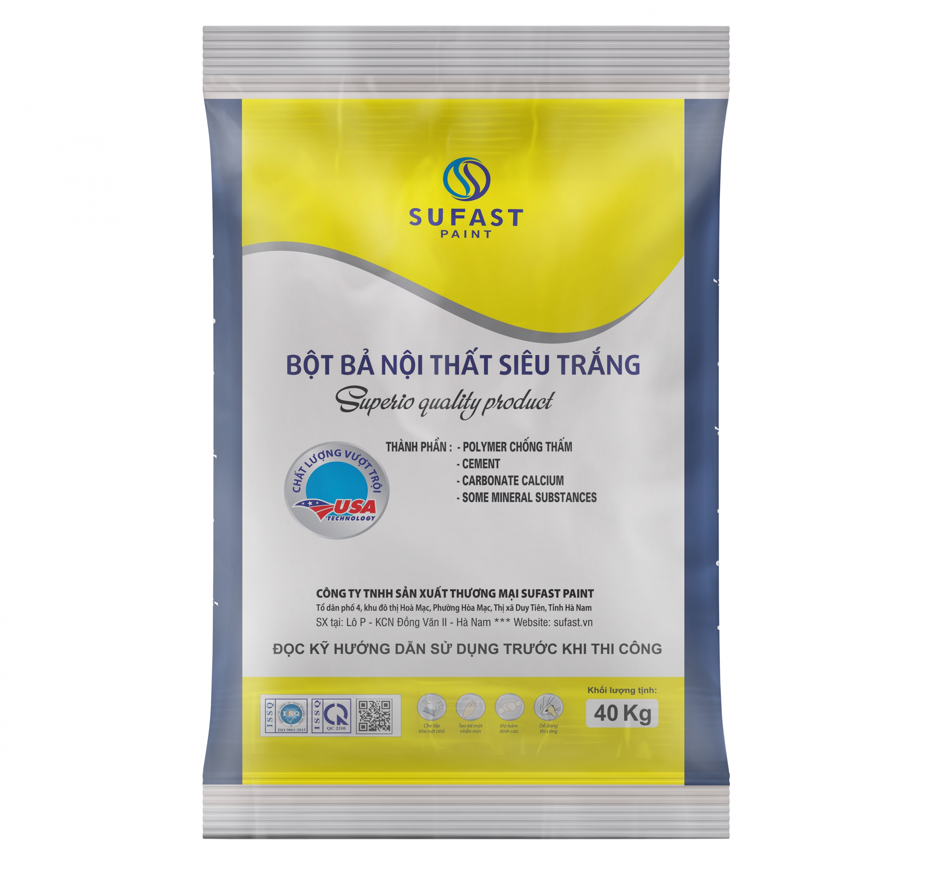 Bột bả nội thất siêu trắng